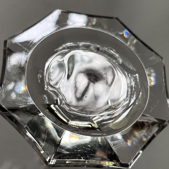 Vintage Full Lead Crystal 4-Arm Candle Holder MCM Minimalist Candelabra Germany - Picture 9 of 10